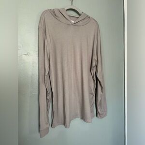 Soft‎ Serve grey long sleeve hooded top